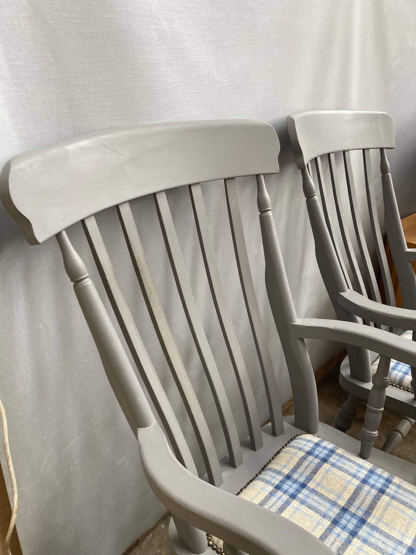 Pair of Large Vintage Country Farmhouse Carver Armchairs