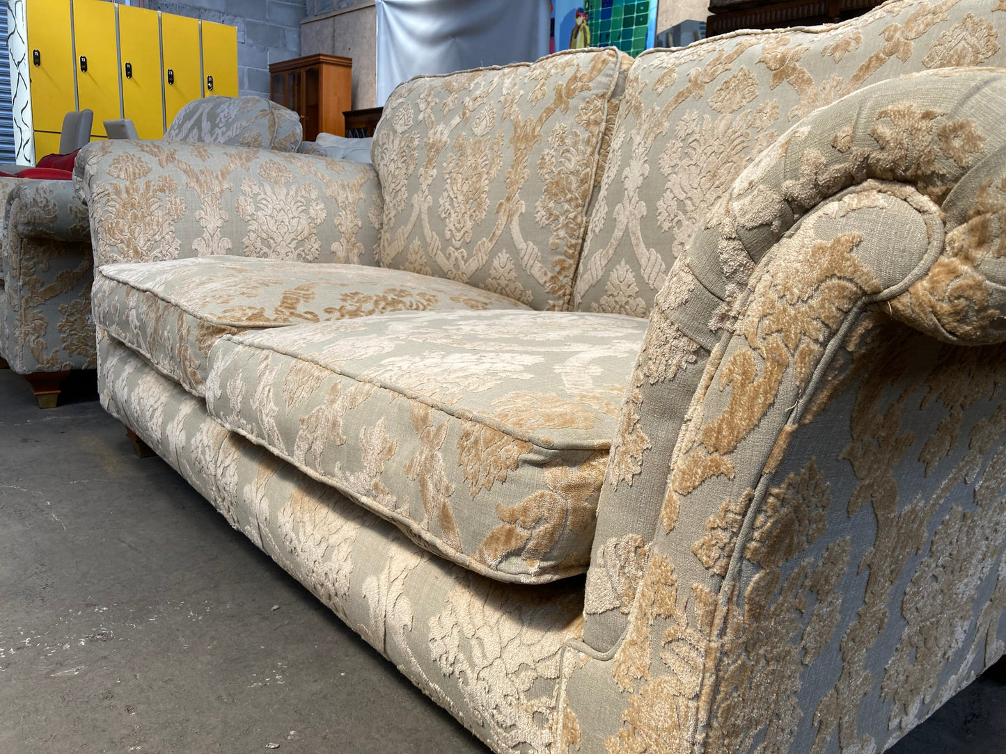 2 piece fabric upholstered suite  possibly Parker Knoll Burghley Rangey