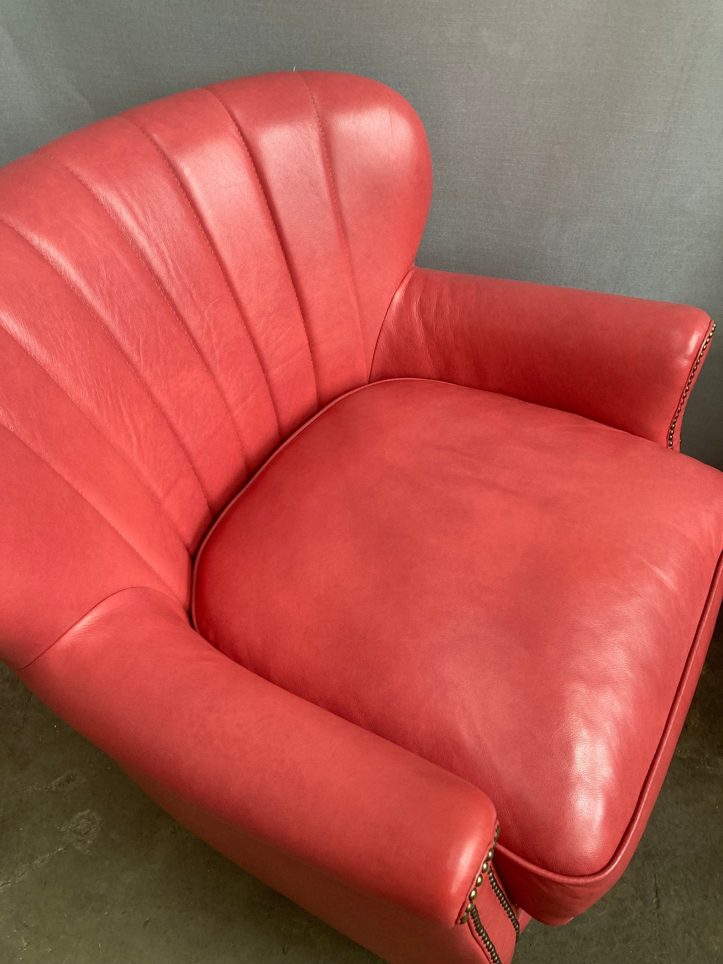 Alexander & James "Percy" Armchair in Tote Cranberry Leather