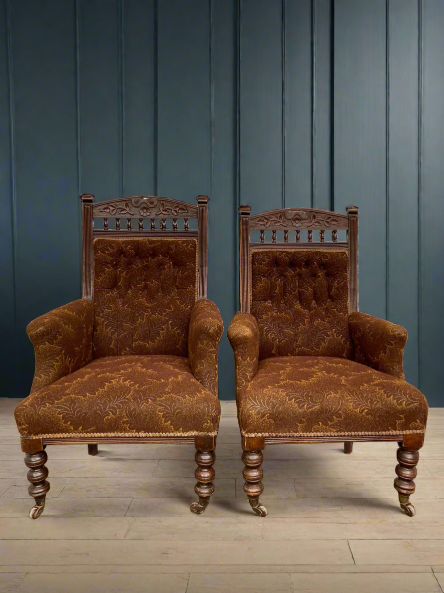 Rare 8-Piece Edwardian Dining Chair Set - Mahogany Frame (Circa 1900-1910)