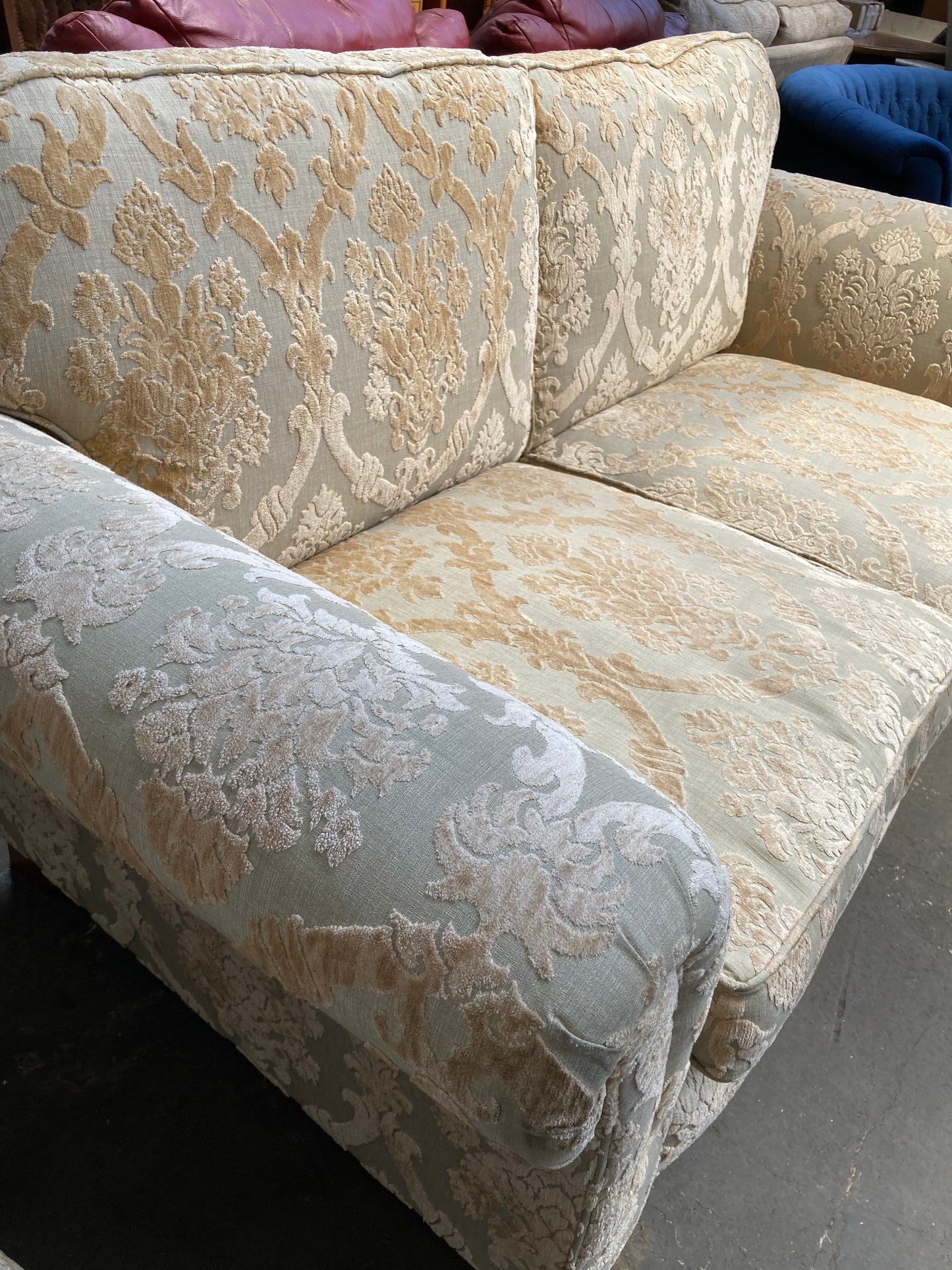 2 piece fabric upholstered suite  possibly Parker Knoll Burghley Rangey