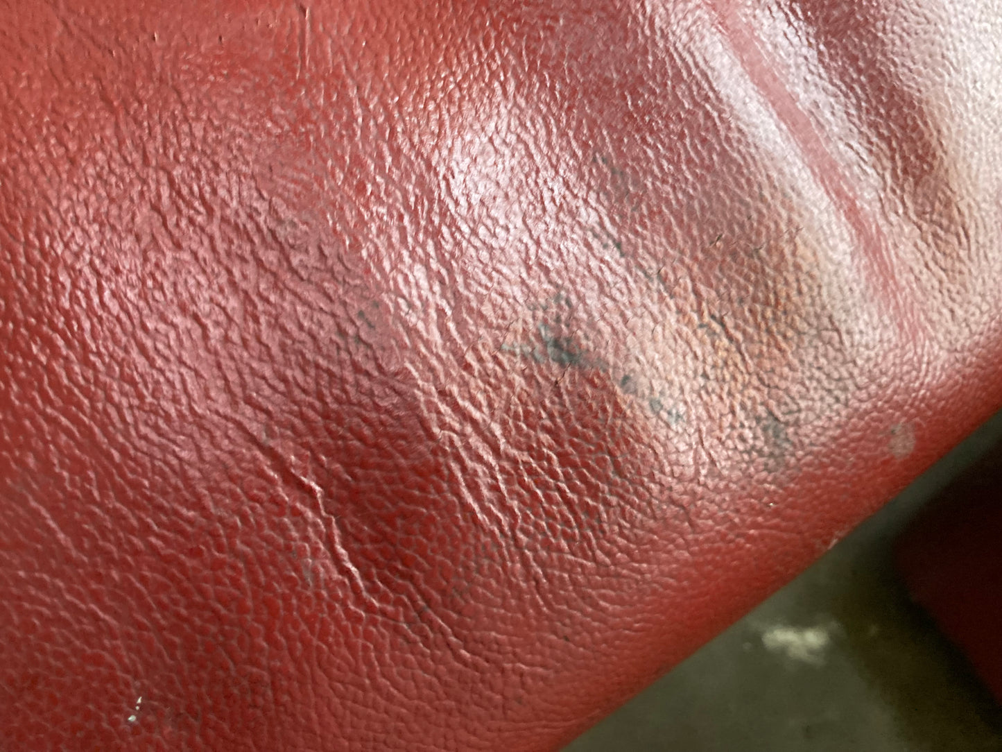 Pair of Red Leather Electric Recliner Armchairs with Matching Ottoman Footstool