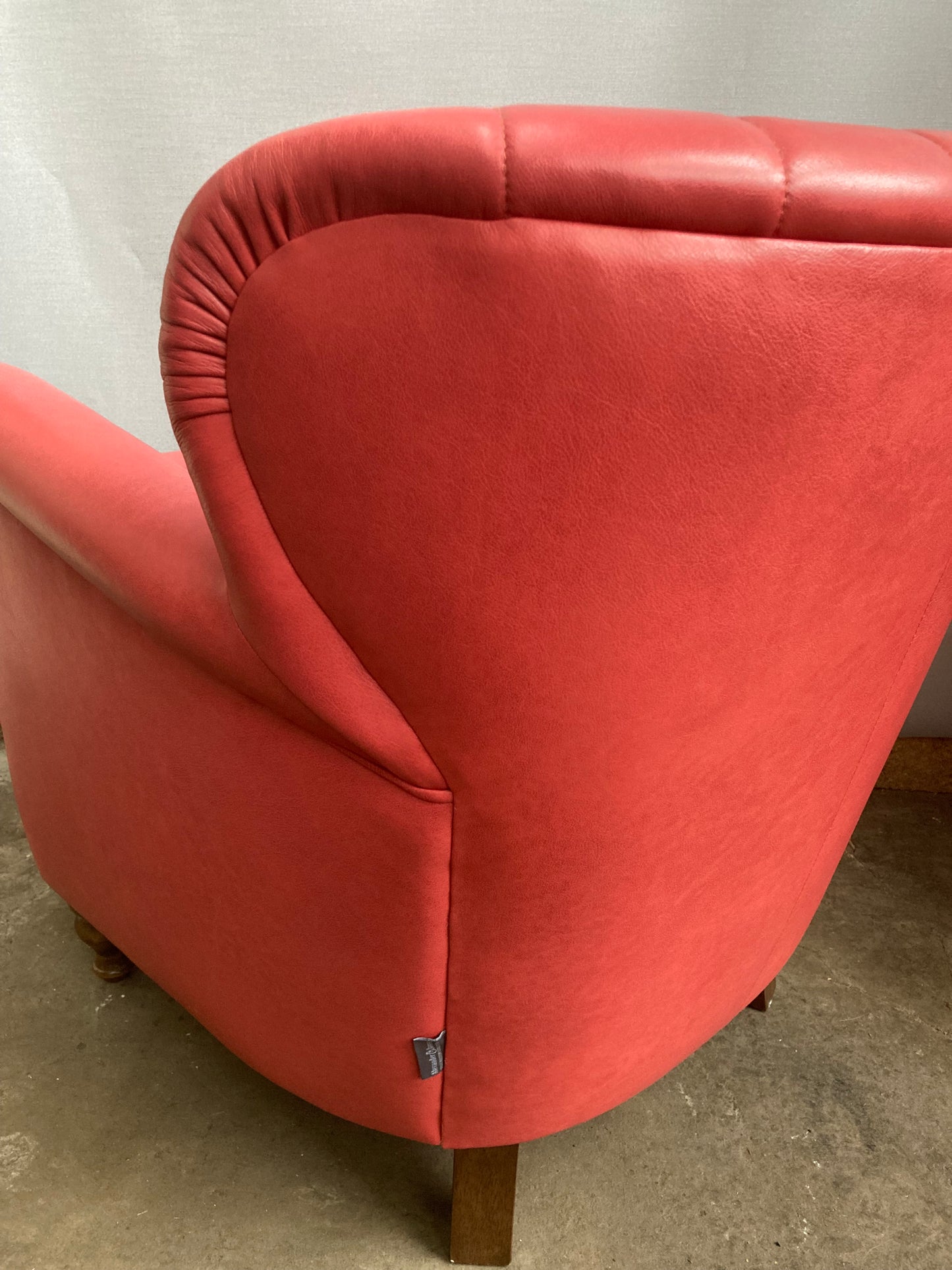 Alexander & James "Percy" Armchair in Tote Cranberry Leather
