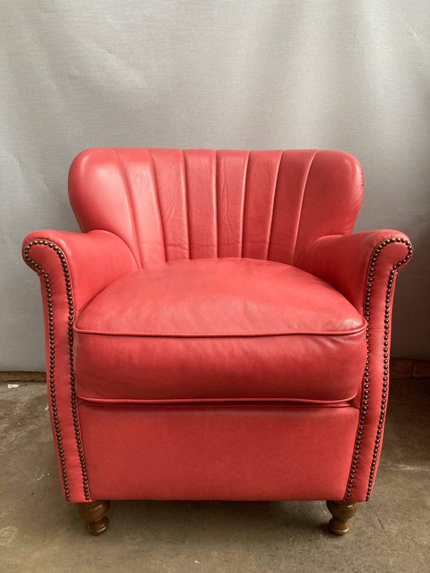 Alexander & James "Percy" Armchair in Tote Cranberry Leather
