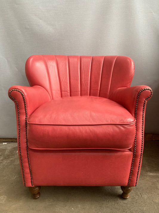 Alexander & James "Percy" Armchair in Tote Cranberry Leather