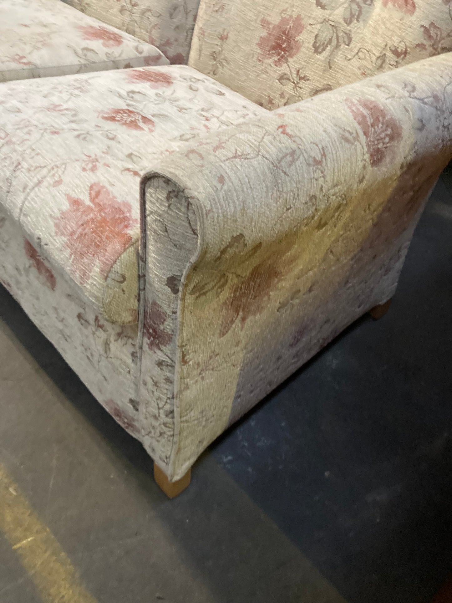 Camden floral wheat pattern wing back sofa & armchair