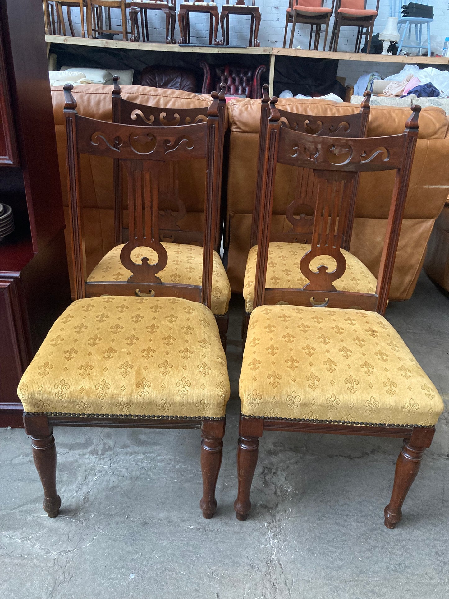 Antique set of 4 dining chairs
