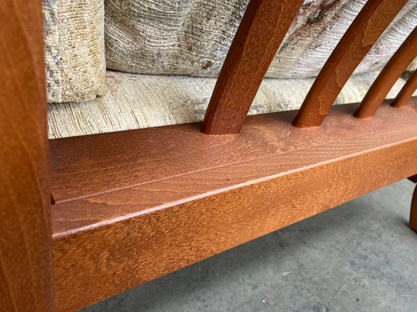 Vintage bergere & oak armchair