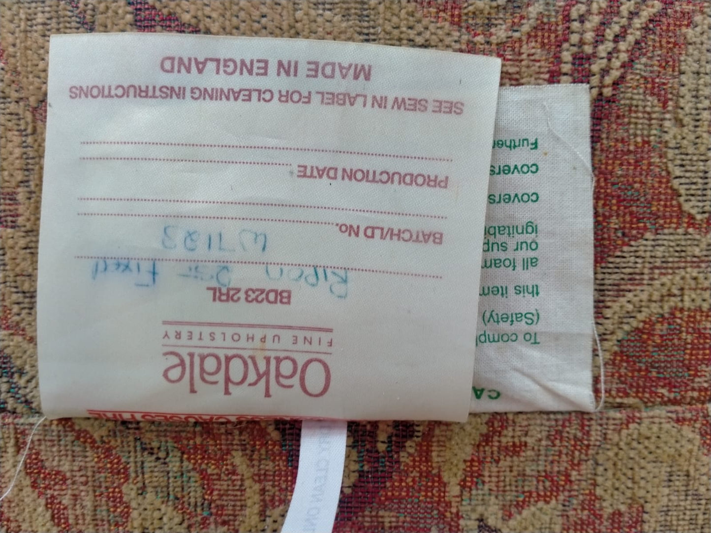 Oakdale Vintage fabric 2 seater sofa