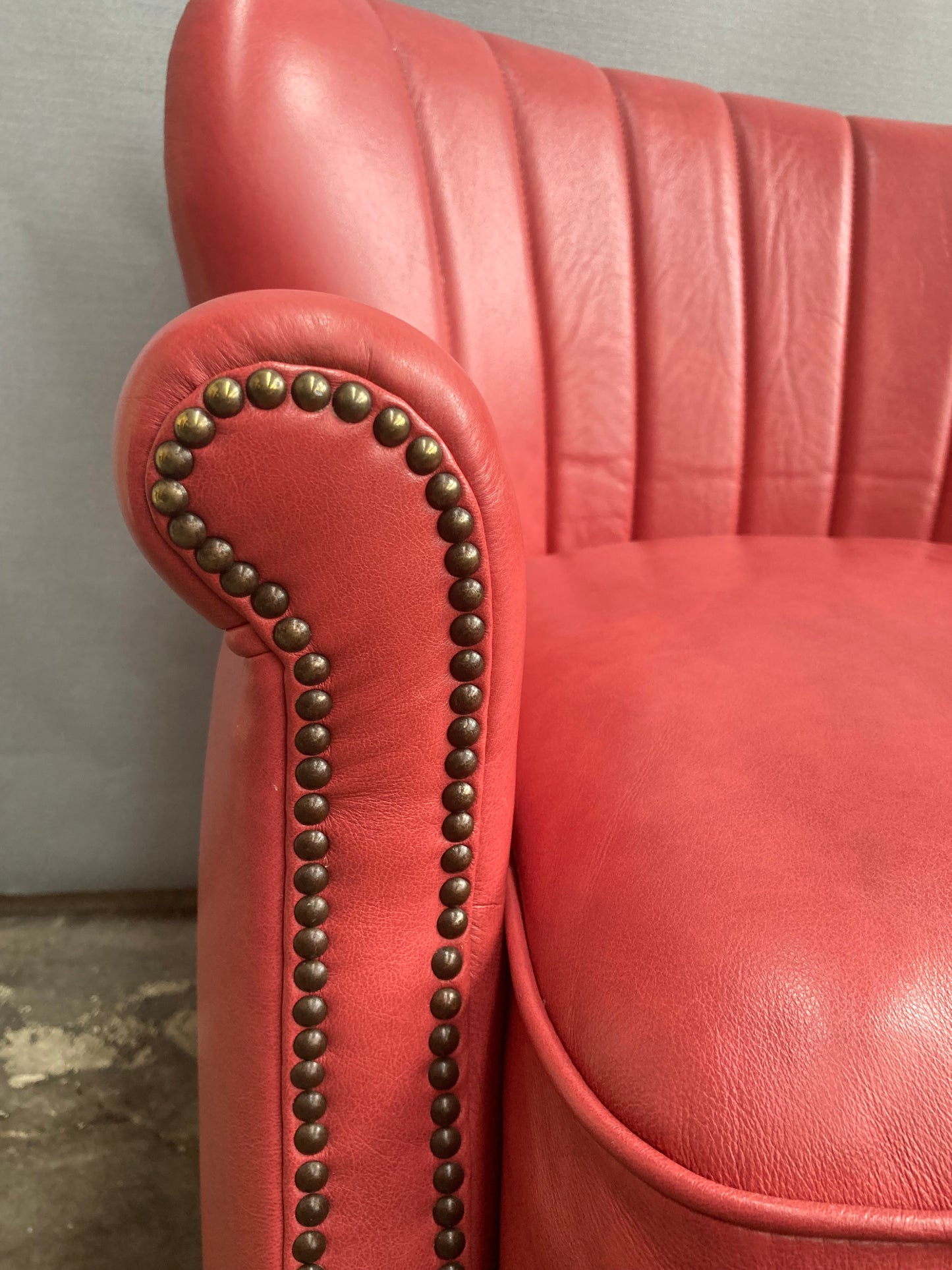 Alexander & James "Percy" Armchair in Tote Cranberry Leather