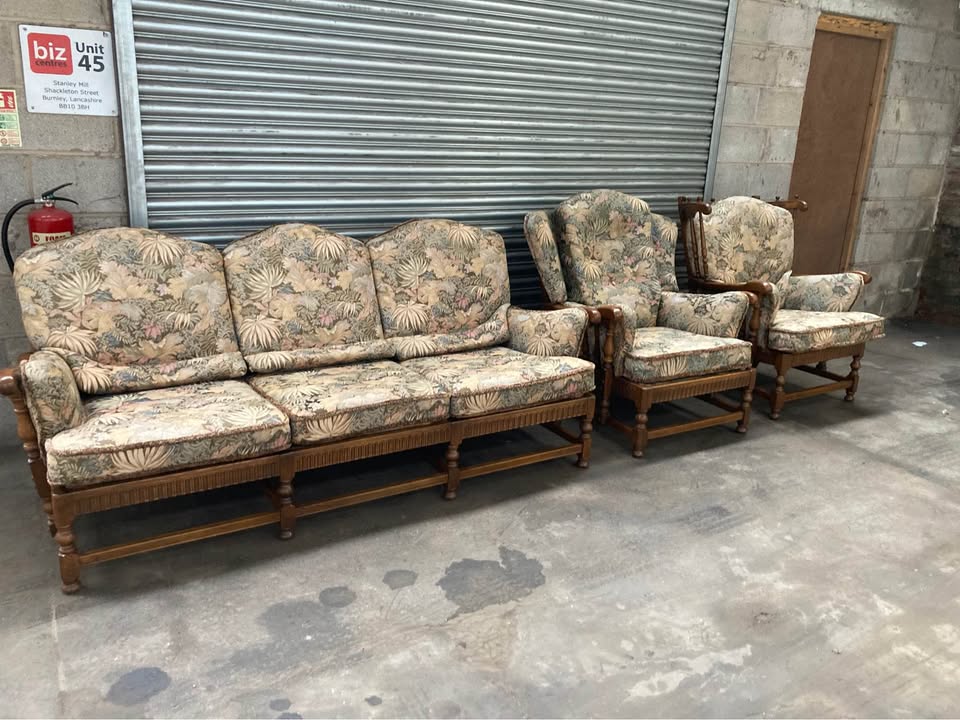 Ercol Cloister Three-Piece Suite | Golden Dawn | 3-Seater & Two Armchairs