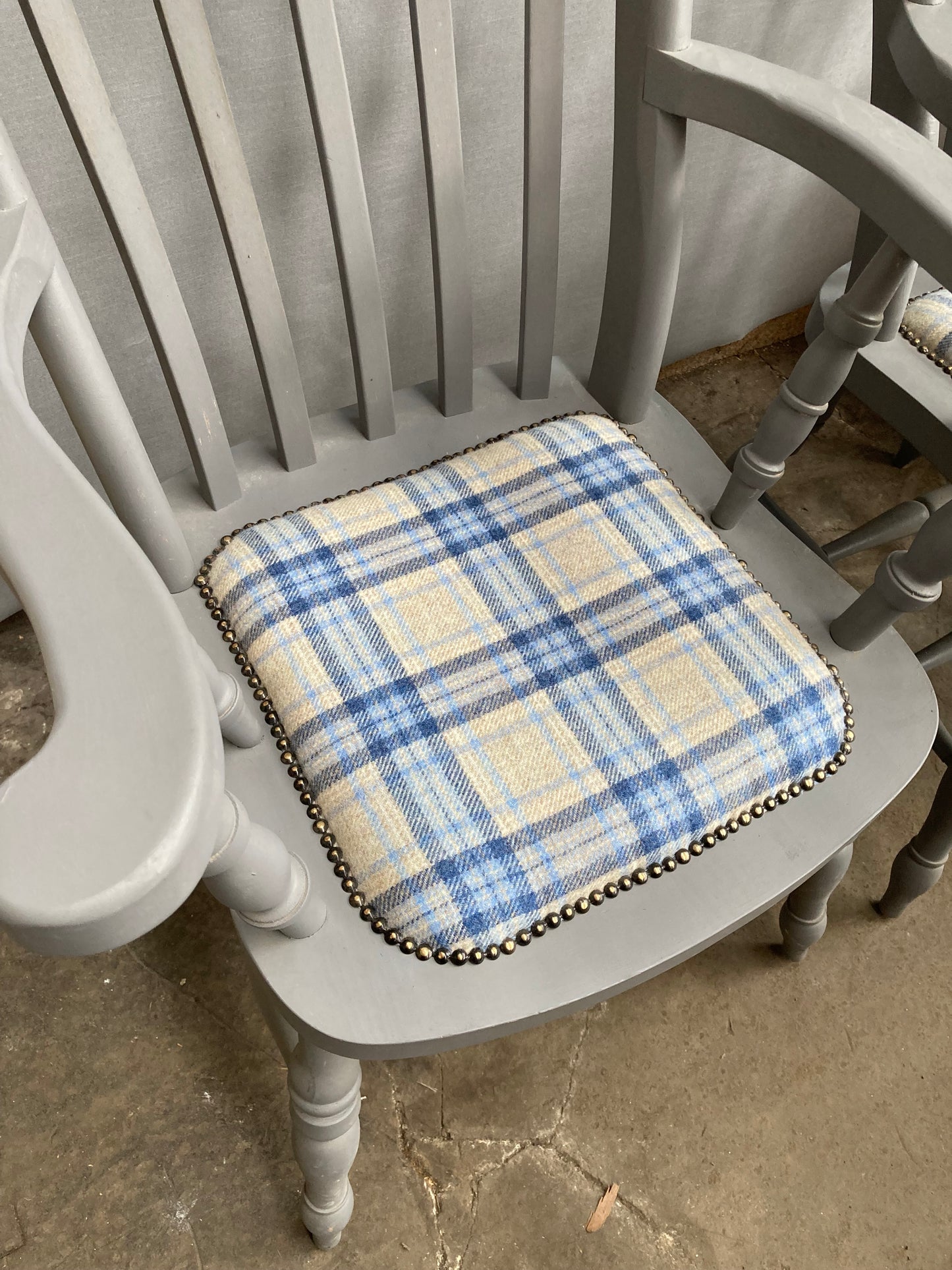 Pair of Large Vintage Country Farmhouse Carver Armchairs