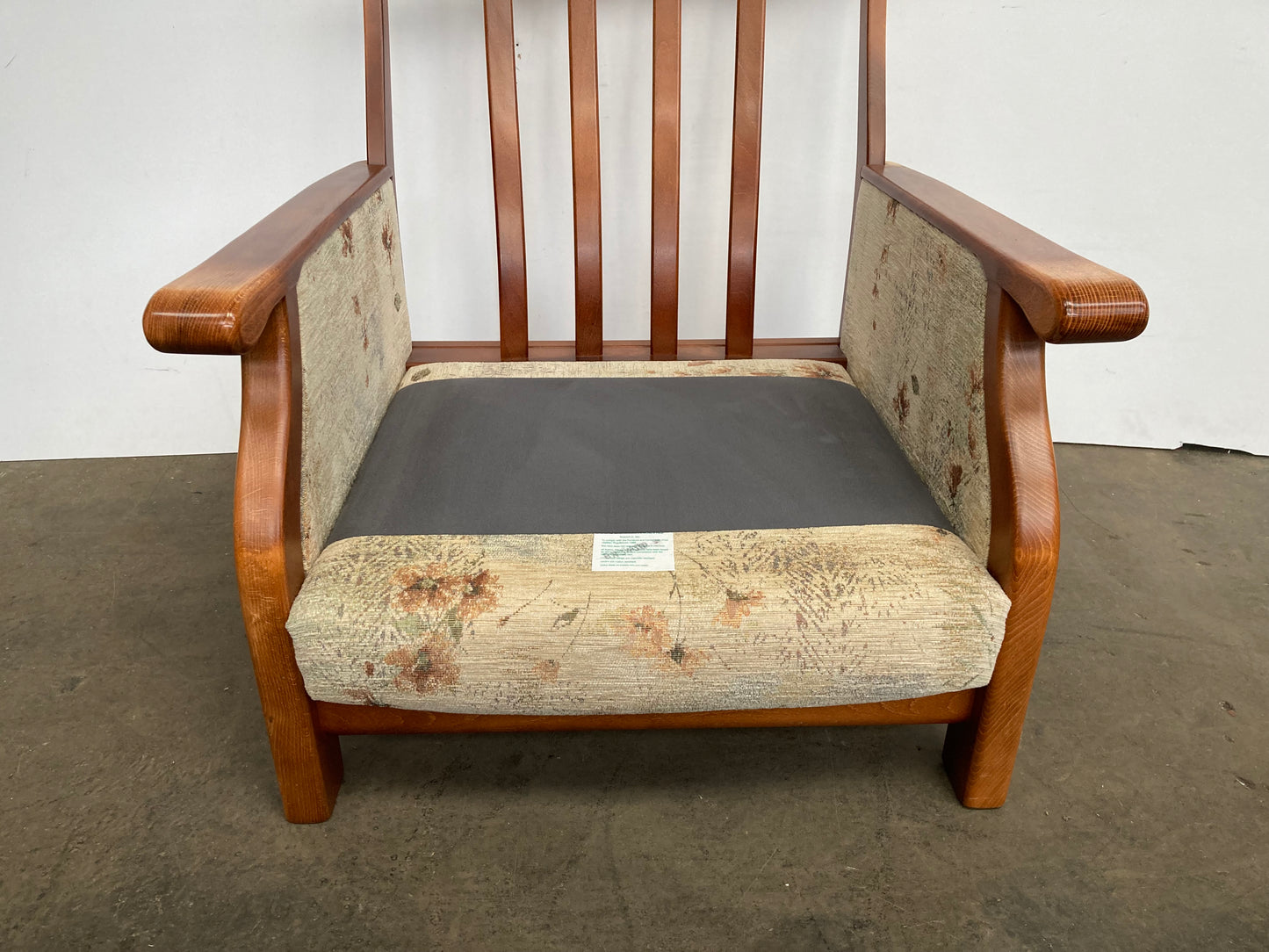 Vintage bergere & oak armchair