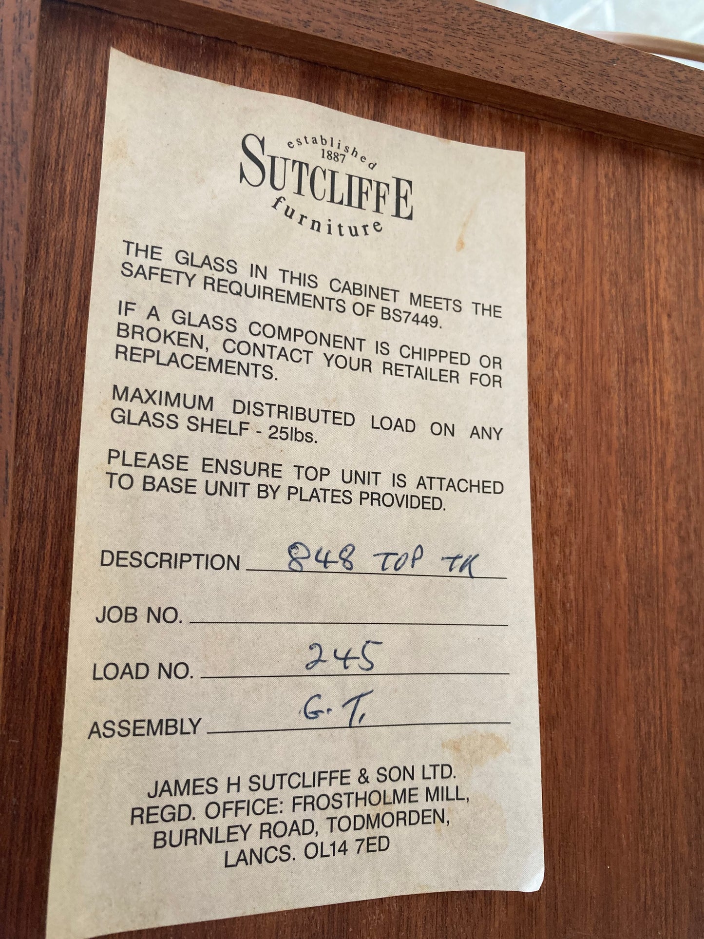 A Sutcliffe teak display cabinet