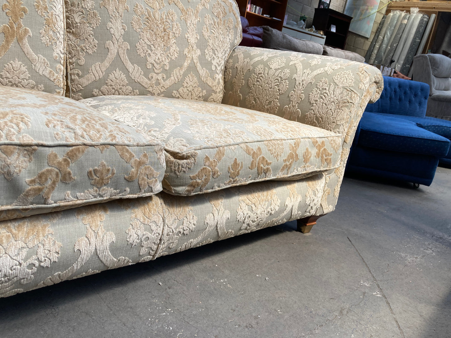 2 piece fabric upholstered suite  possibly Parker Knoll Burghley Rangey