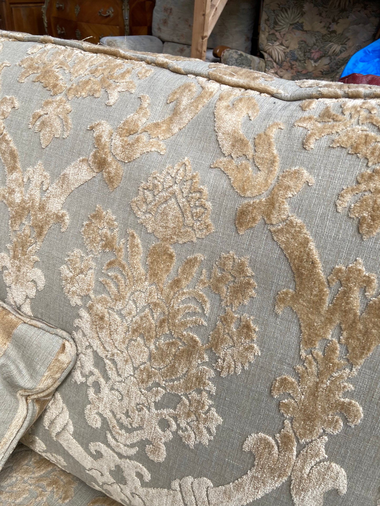 2 piece fabric upholstered suite  possibly Parker Knoll Burghley Rangey