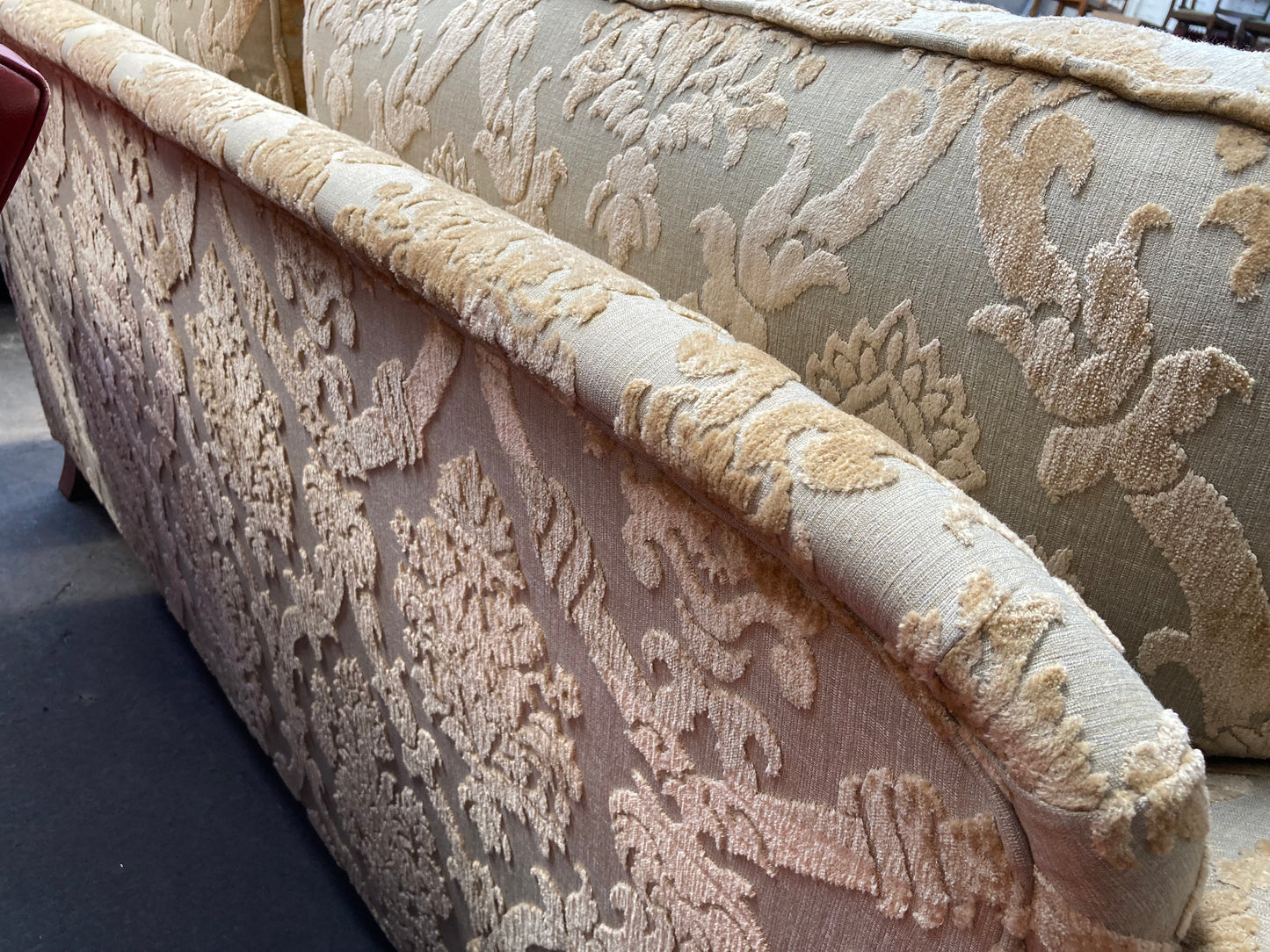 2 piece fabric upholstered suite  possibly Parker Knoll Burghley Rangey