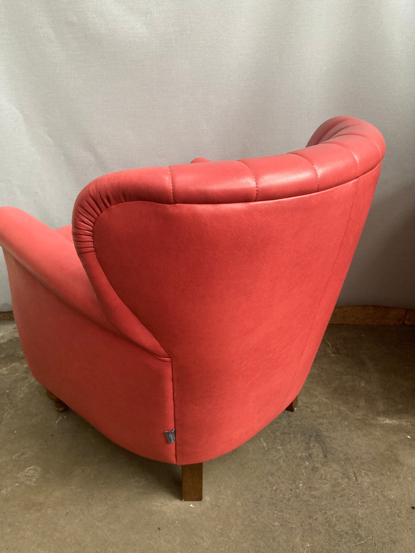 Alexander & James "Percy" Armchair in Tote Cranberry Leather