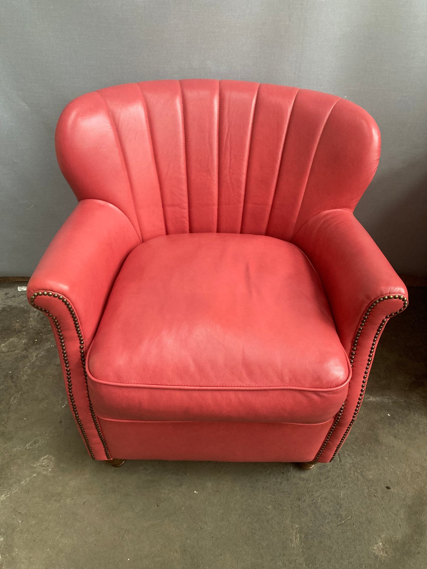 Alexander & James "Percy" Armchair in Tote Cranberry Leather
