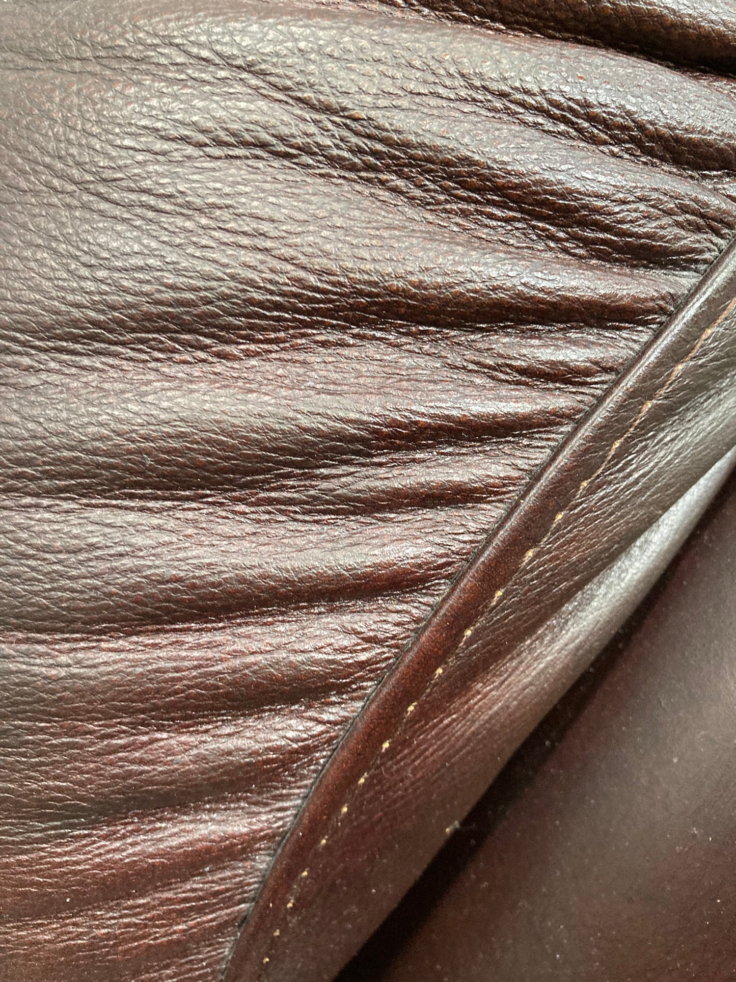 Brown Leather & Fabric Three-Piece Suite | Studded Arms | Carved Feet | 3+2+Footstool