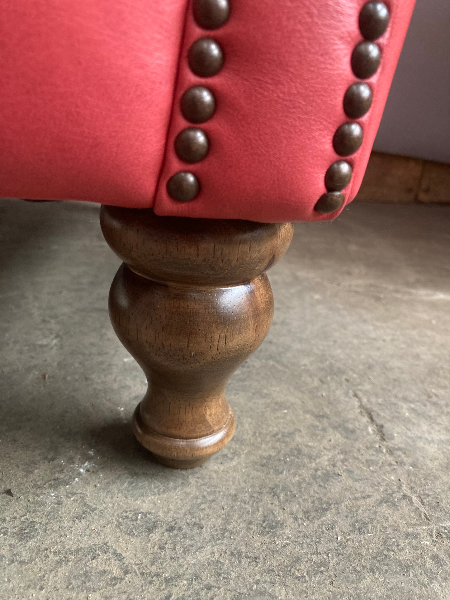 Alexander & James "Percy" Armchair in Tote Cranberry Leather