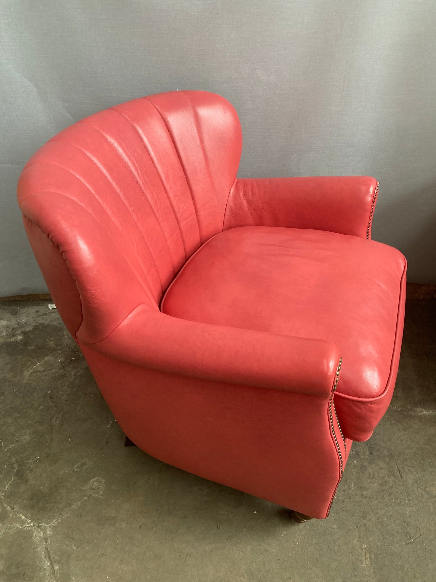 Alexander & James "Percy" Armchair in Tote Cranberry Leather