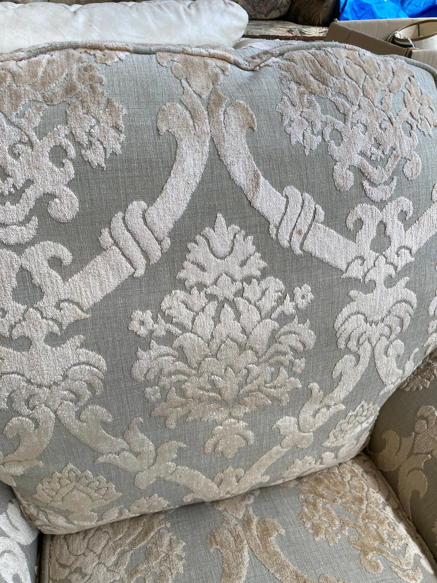 2 piece fabric upholstered suite  possibly Parker Knoll Burghley Rangey