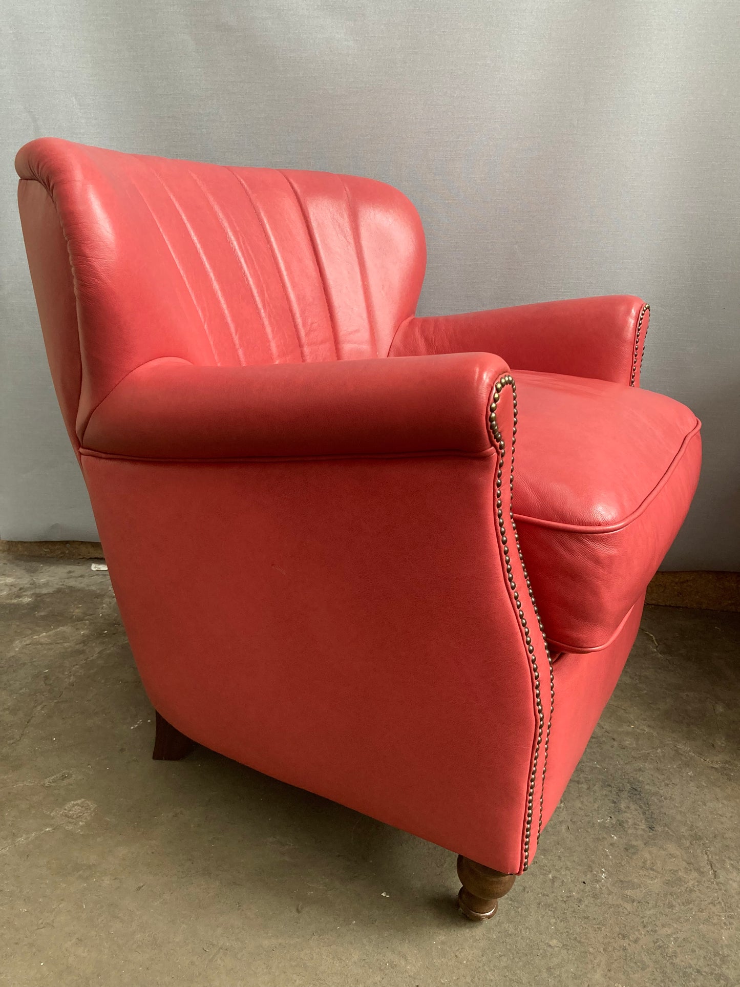 Alexander & James "Percy" Armchair in Tote Cranberry Leather