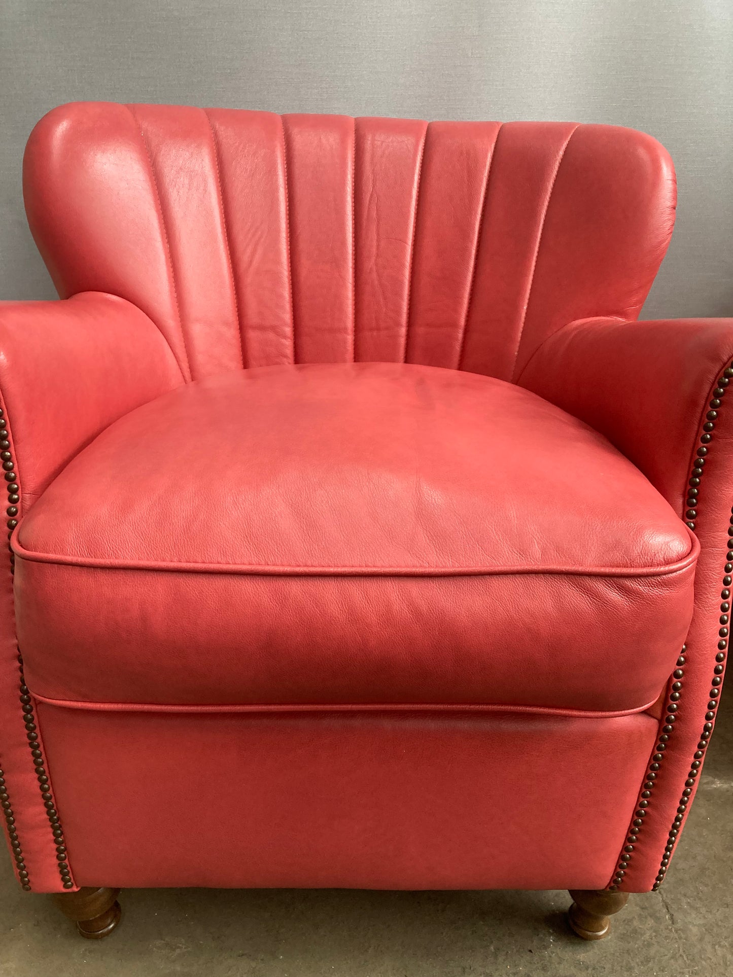 Alexander & James "Percy" Armchair in Tote Cranberry Leather