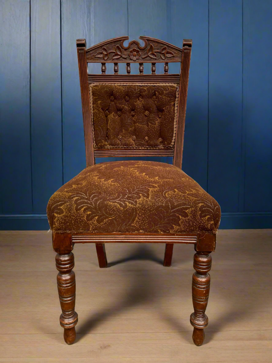 Rare 8-Piece Edwardian Dining Chair Set - Mahogany Frame (Circa 1900-1910)
