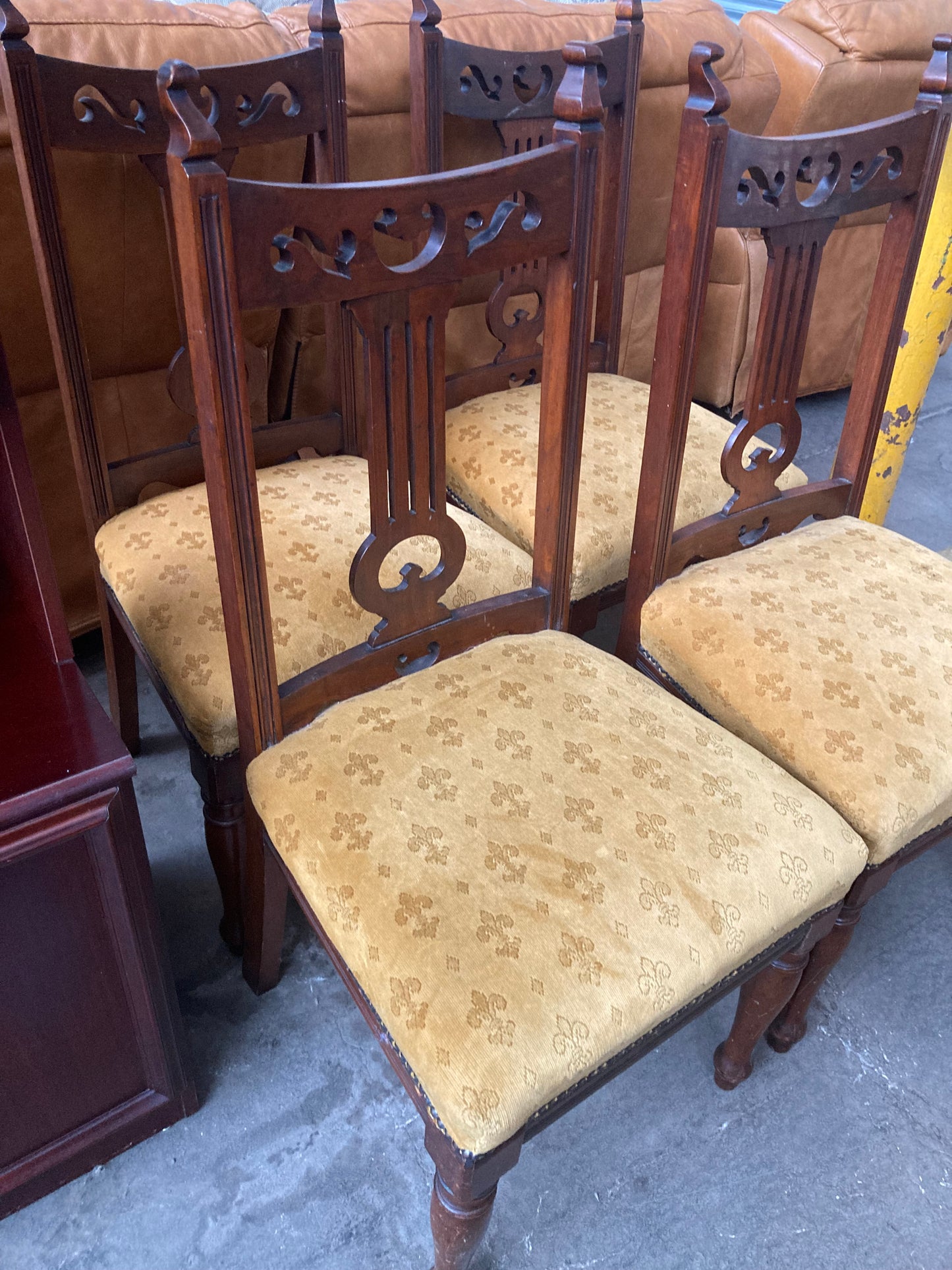 Antique set of 4 dining chairs