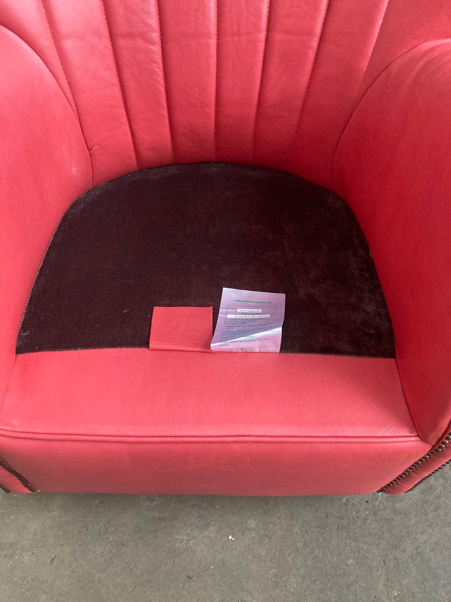 Alexander & James "Percy" Armchair in Tote Cranberry Leather
