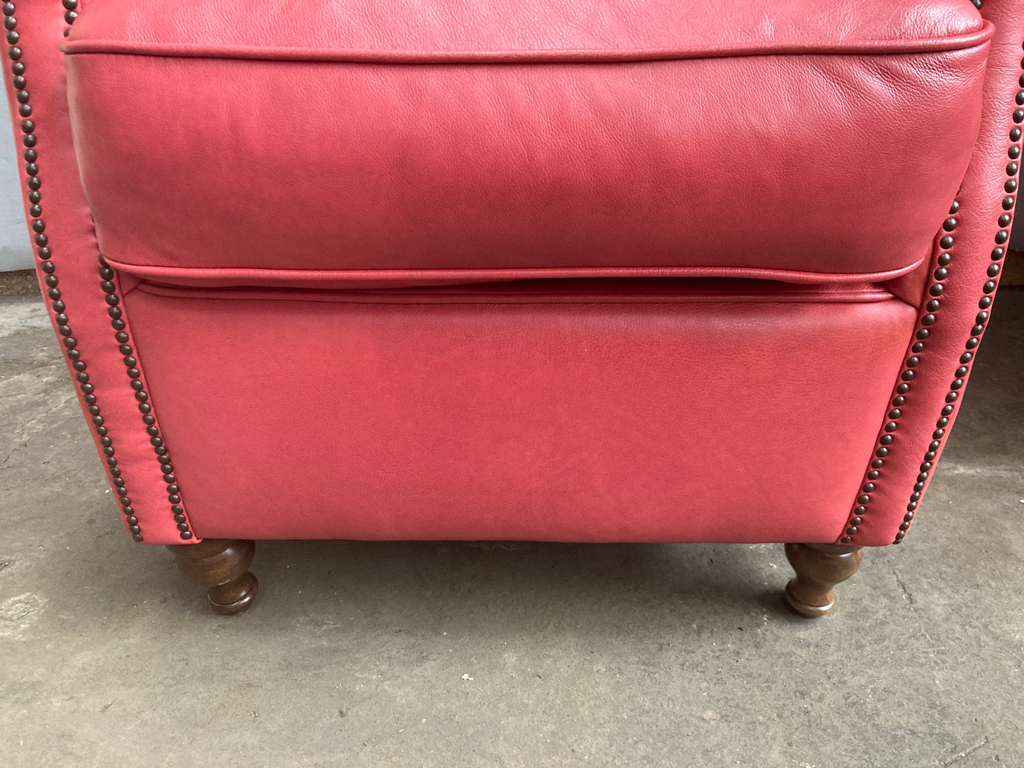 Alexander & James "Percy" Armchair in Tote Cranberry Leather