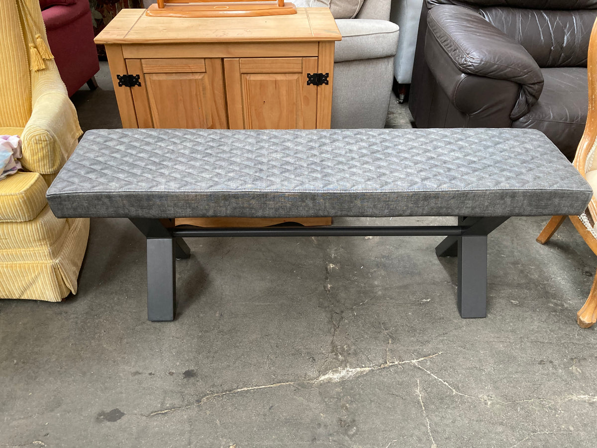 Urban upholstered dining bench - quilted industrial style