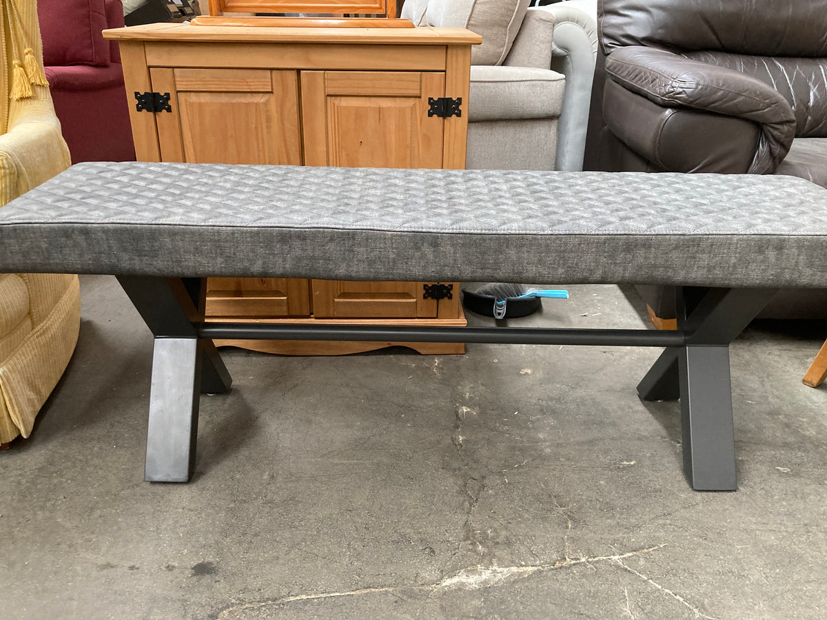Urban upholstered dining bench - quilted industrial style