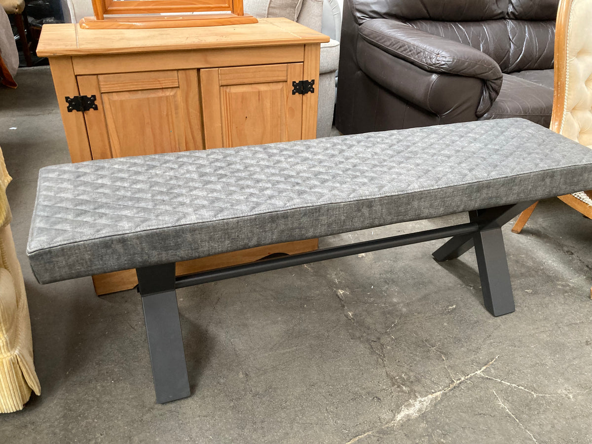 Urban upholstered dining bench - quilted industrial style