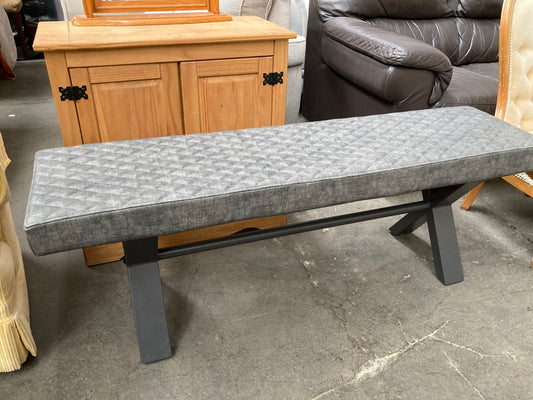 Urban upholstered dining bench - quilted industrial style