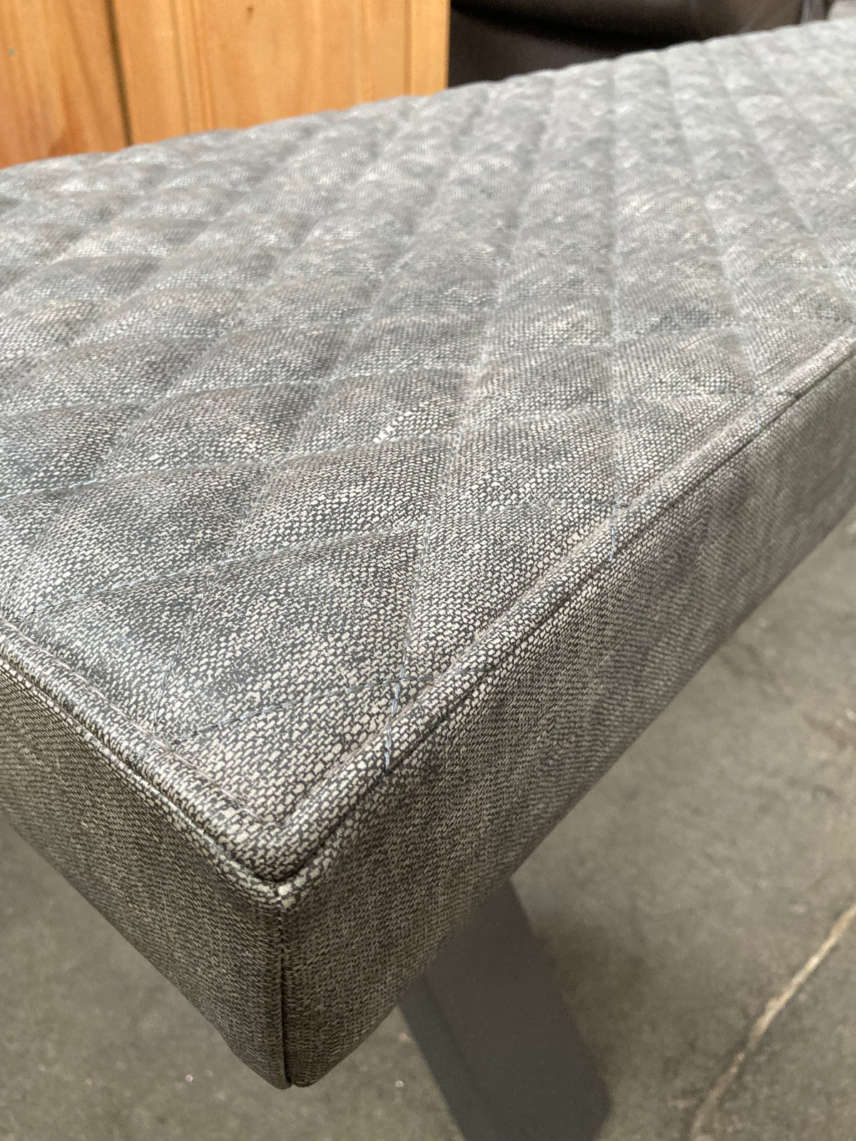 Urban upholstered dining bench - quilted industrial style