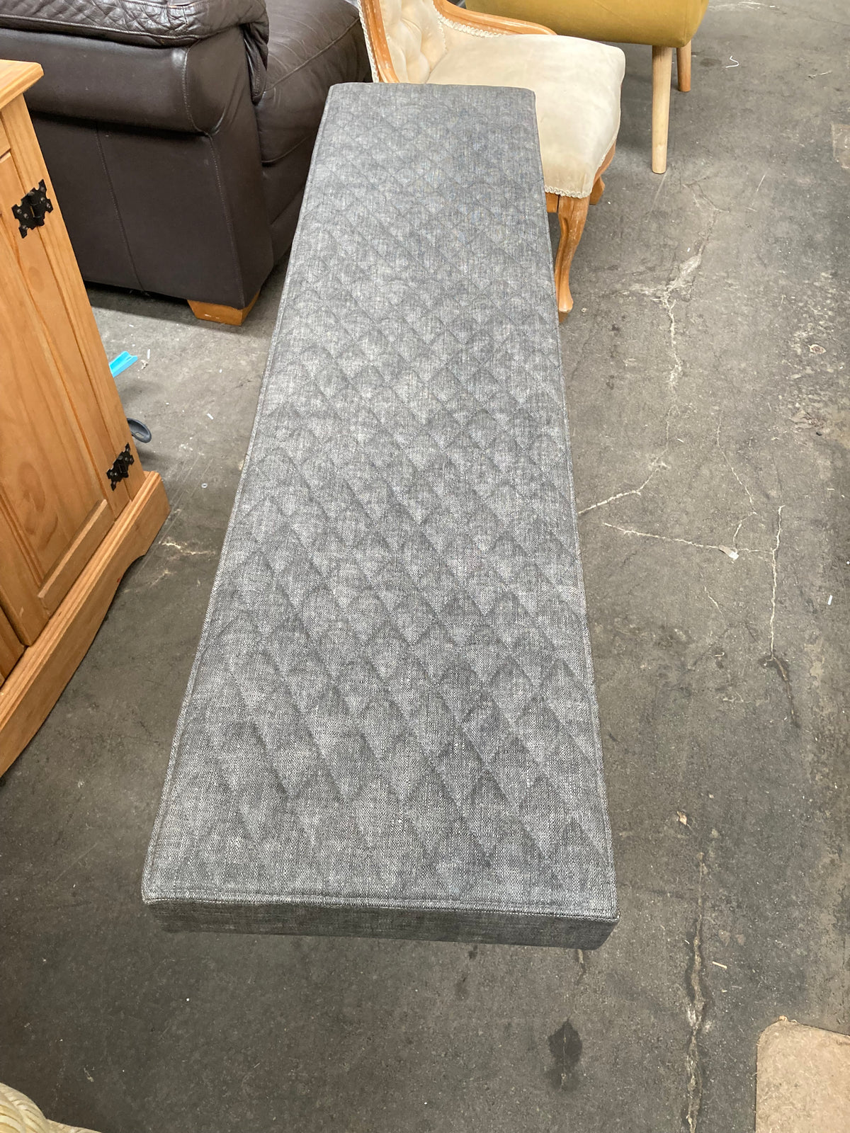 Urban upholstered dining bench - quilted industrial style