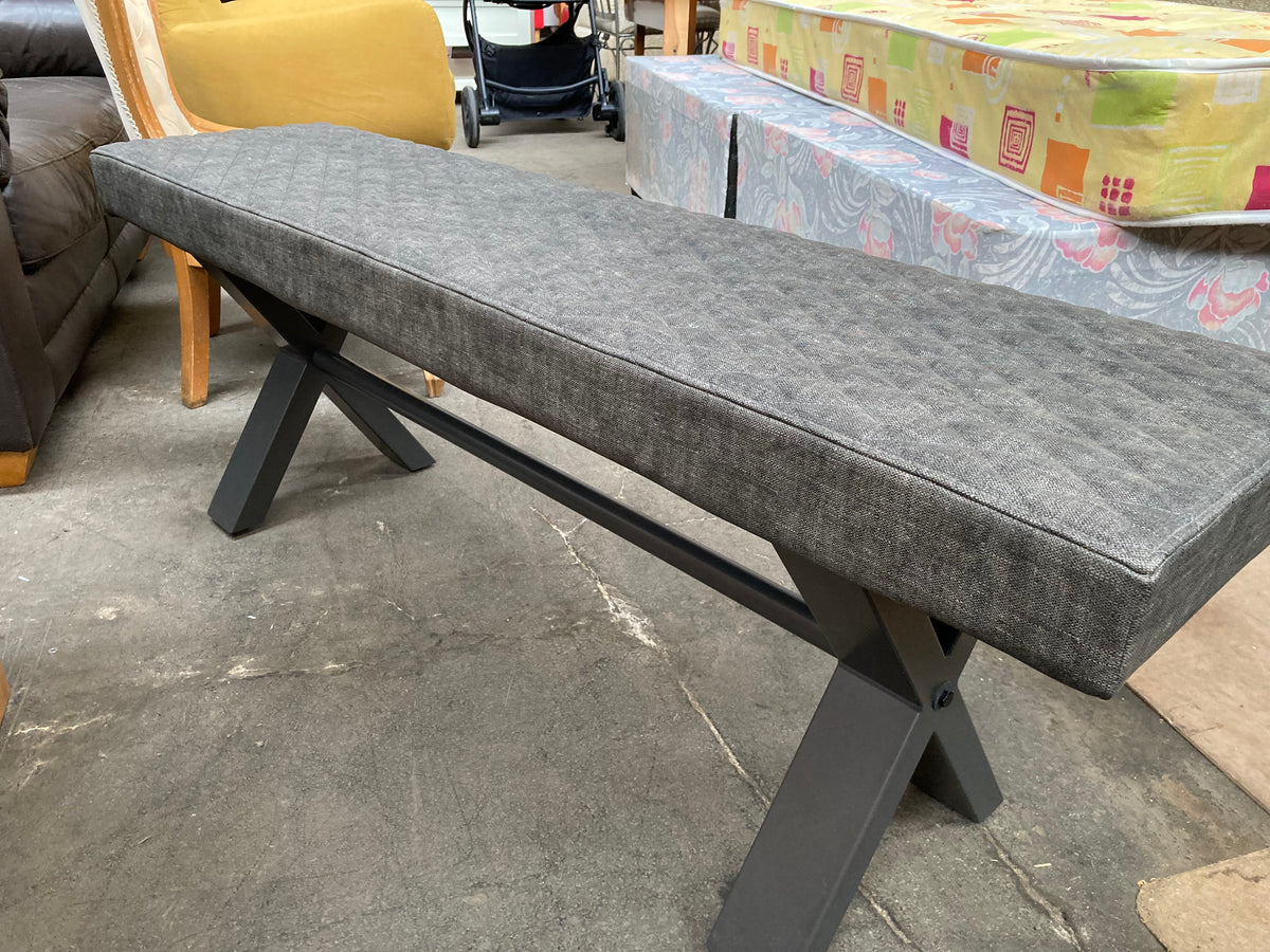 Urban upholstered dining bench - quilted industrial style