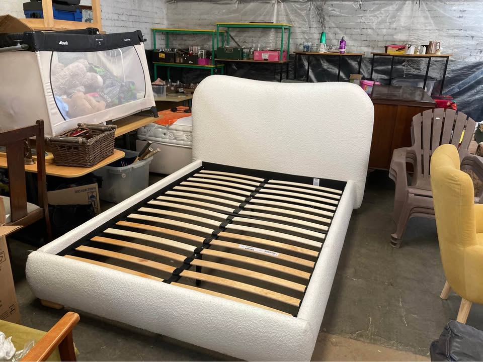 A brand new double Dunelm bed with a ex display mattress from British bed company