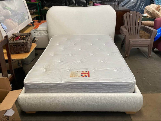 A brand new double Dunelm bed with a ex display mattress from British bed company
