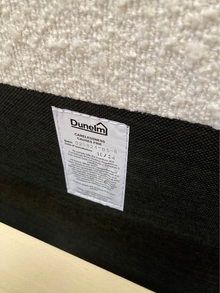 A brand new double Dunelm bed with a ex display mattress from British bed company