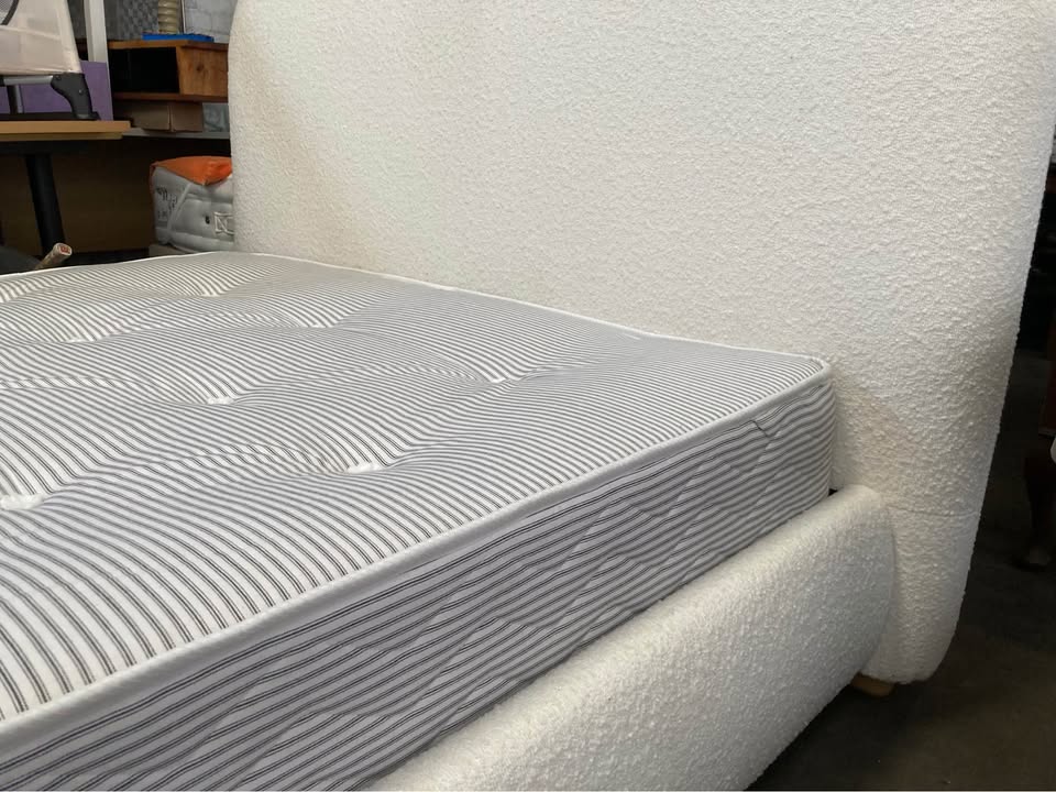 A brand new double Dunelm bed with a ex display mattress from British bed company